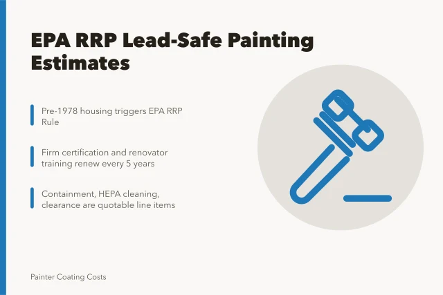 EPA RRP lead-safe rules for painting estimates in pre-1978 housing. EPA RRP lead-safe rules and your painting estimate in older US housing