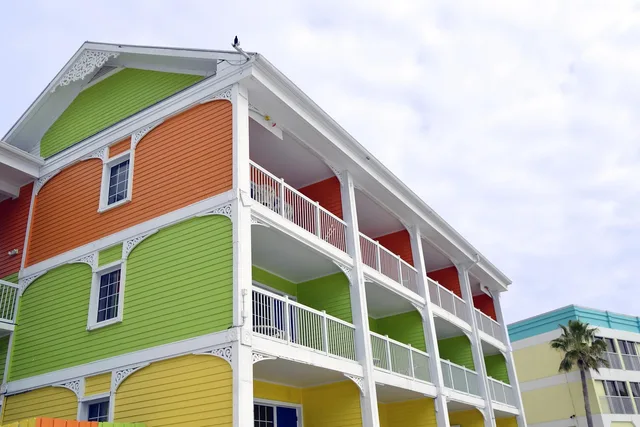 architecture, house, family, window, facade, apartment, condominiums, building, exterior, vacation, fort myers, florida, tourism, condo, accommodation, colorful, balcony, rental, living, coast, coastal, beachfront, beach, spring break, nature, spring, break. Florida and California HOA painting rules, a compliance guide