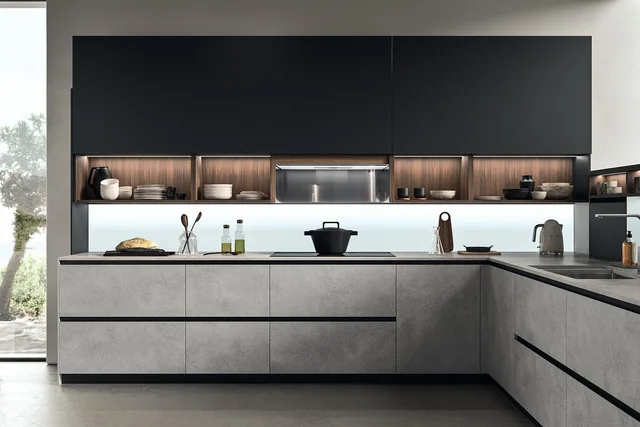 kitchen, cabinets, furniture, interior. What It Costs to Paint Kitchen Cabinets per Linear Foot