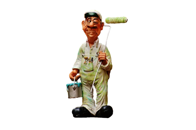 figure, painter, job, decoration, fun, cute, work, painting, house painter, painting work, craft, to brush, renovate, isolated, exemption, cutting out, cut out, painter, painter, p